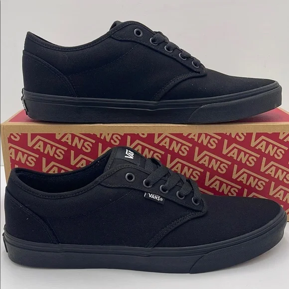 Vans Men's Black Canvas Sneakers Atwood (Canvas) Black/Black
VN000TUY186 - Picture 1 of 16